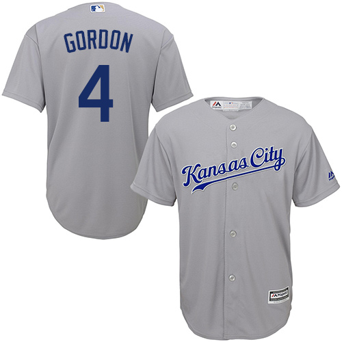 Royals #4 Alex Gordon Grey Cool Base Stitched Youth MLB Jersey